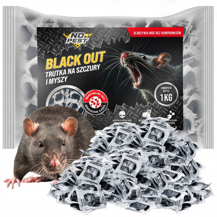 NAJSILNIEJSZA TRUTKA NA SZCZURY MYSZY GRYZONIE CZARNA PASTA NO PEST