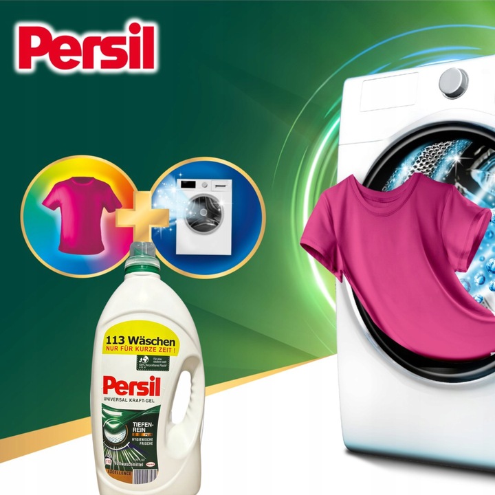 PERSIL PŁYN ŻEL DO PRANIA UNIWERSAL JAKOŚĆ NIEMIECKA 113 Prań 5.65L +GRATIS