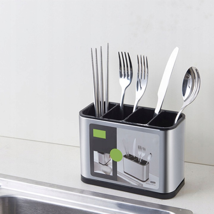 OCIEKACZ NA SZTUĆCE PRZYBORY SUSZARKA POJEMNIK ORGANIZER SREBRNY Z