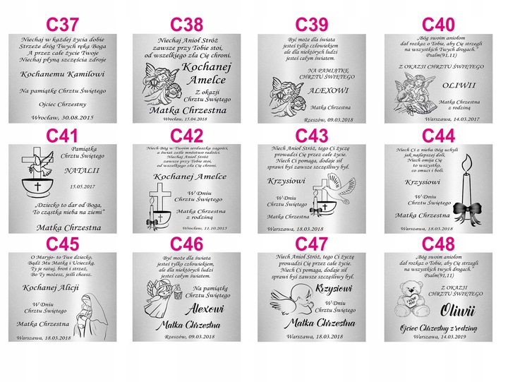 OBRAZEK SREBRNY NA CHRZEST ELEGANCKA UROCZA PAMIĄTKA ANIOŁEK Z GRAWEREM