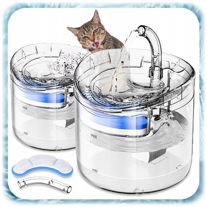 POIDEŁKO FONTANNA DLA KOTA PSA Poidło Automatyczne Miska 1,8L + Filtr
