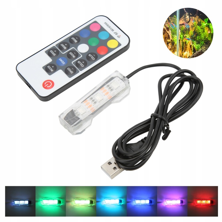 ŚWIETLÓWKA LED RGB AKWARIUM PILOT 6 CM