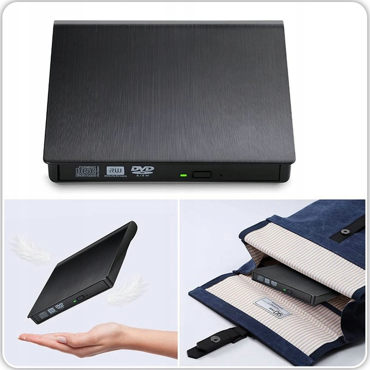 NAPĘD CD-R/DVD-ROM/RW ZEWNĘTRZNY USB 3.0 NAGRYWARKA PRZENOŚNY ODTWARZACZ