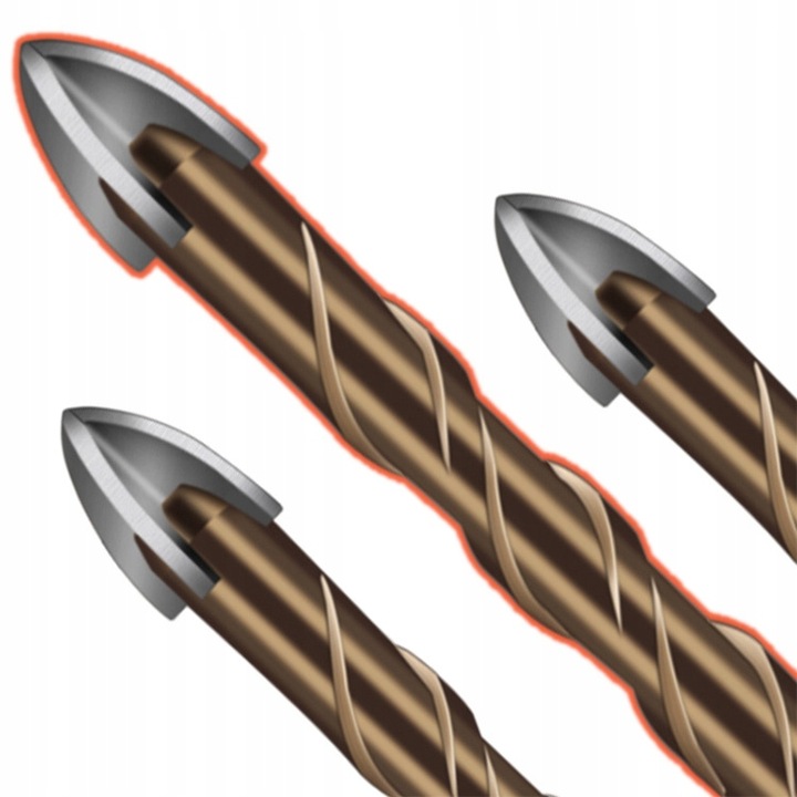 DUŻY ZESTAW WIERTEŁ WIERTŁA DO SZKŁA PŁYTEK CERAMIKI GRESU 7SZT