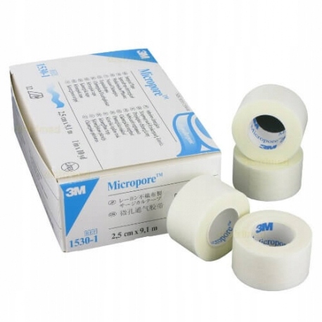 PLASTER PRZYLEPIEC MICROPORE 3M 2,5x9,1 12 sztuk