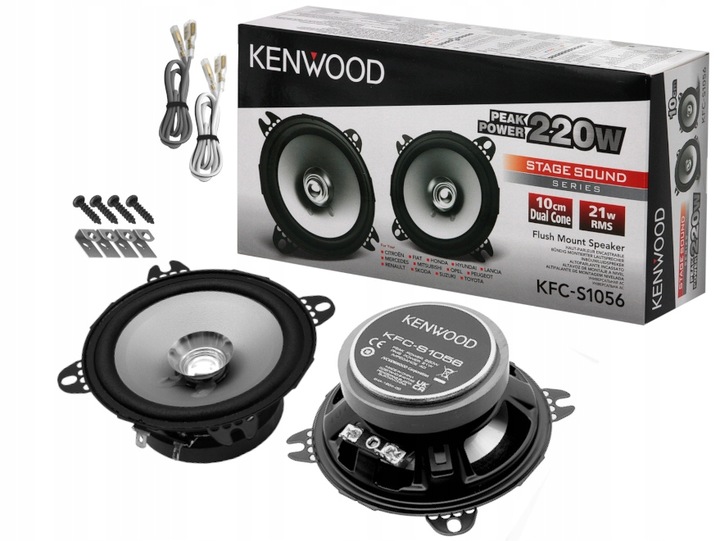 Głośniki 10cm KENWOOD KFC-S1056 do VW T3 T4 T5 LT Przód | Zestaw