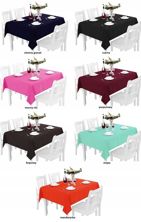 OBRUS GŁADKI MATOWY PRACTICAL 140x300 GRUBY KOLORY