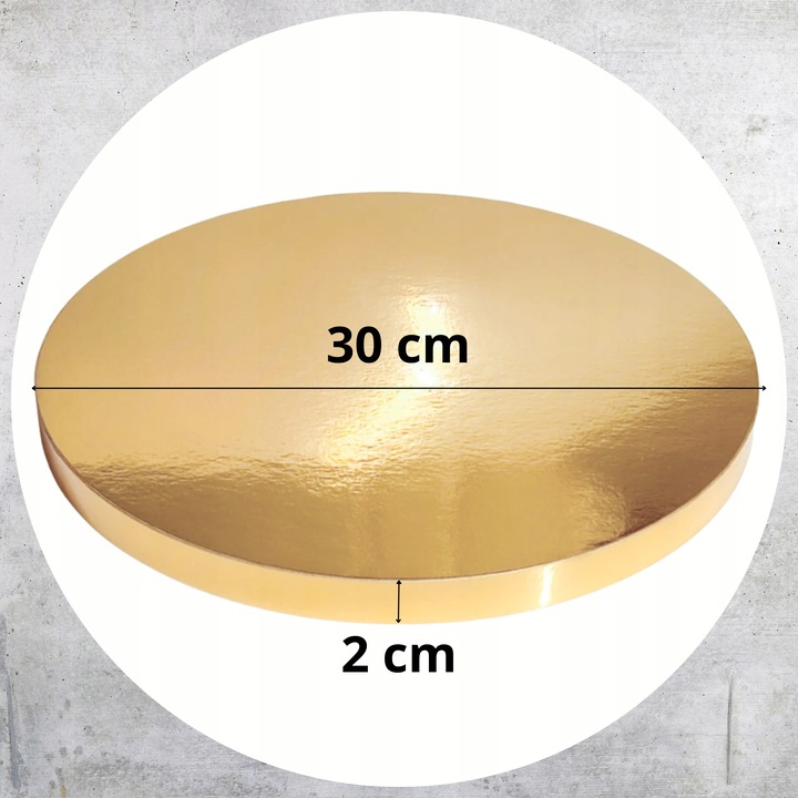 PODKŁAD STYRODUROWY POD TORT 30 cm CAŁY ZŁOTY LAMOWANY BOK STYRODUR gr 2cm