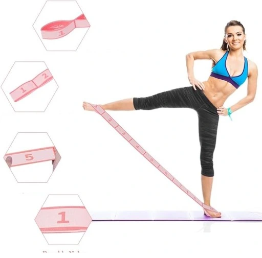 ROZCIĄGLIWY PAS PASEK TAŚMA ROZCIĄGANIE MIĘŚNI YOGA PILATES 9POZIOMÓW 115cm