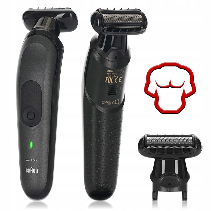 TRYMER MASZYNKA DO WŁOSÓW BRODY NOSA USZU GOLARKA BRAUN SERIES 7 -