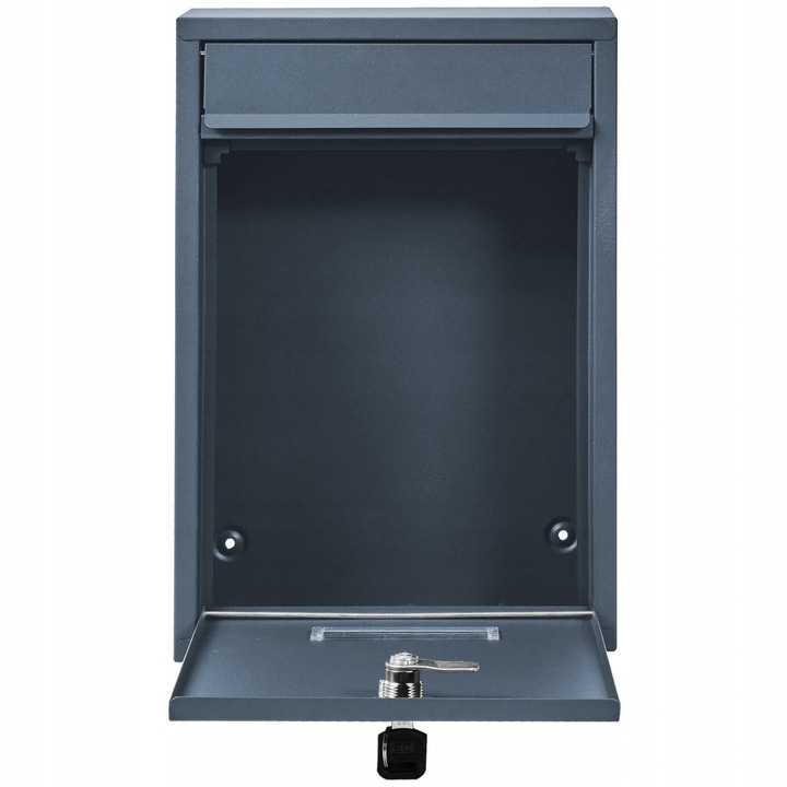 SKRZYNKA POCZTOWA NA LISTY POCZTĘ ANTRACYT + STAL LAMINAT NAPIS ADRES