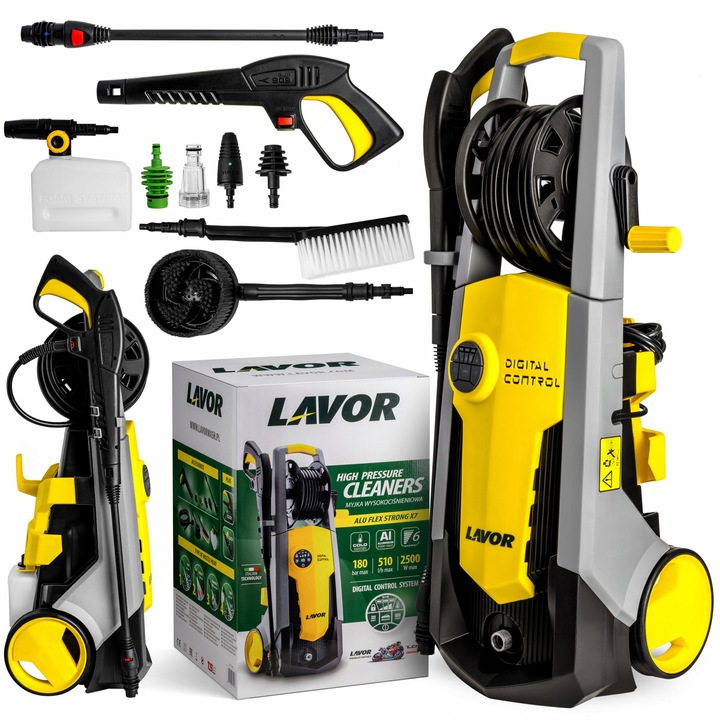 MYJKA CIŚNIENIOWA LAVOR X7 180 Bar ALU POMPA 2500W + PANEL STEROWANIA
