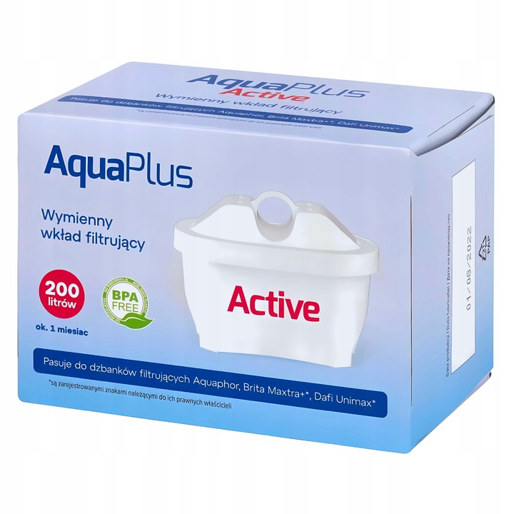 Wkłady filtrujące filtry do wody AquaPlus Active filtr do dzbanka x10