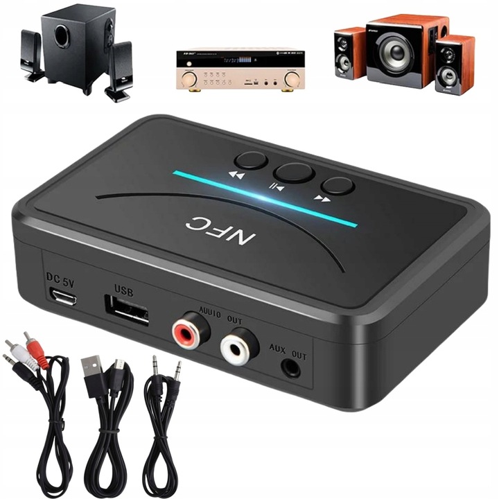 ADAPTER BLUETOOTH DO WIEŻY WZMACNIAC HiFi AUX CHINCH JACK ODBIORNIK