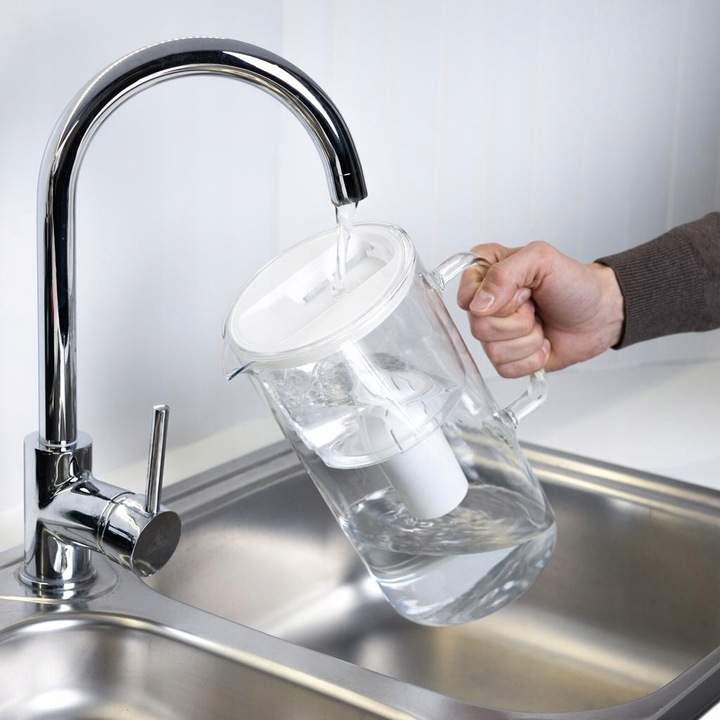 Dzbanek filtrujący szklany Wessper 3l Biały + 10x Filtr aquaclassic 77g