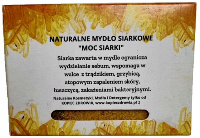 Mydło SIARKOWE 100% naturalne do ciała twarzy PIELĘGNACJA w kostce 130g