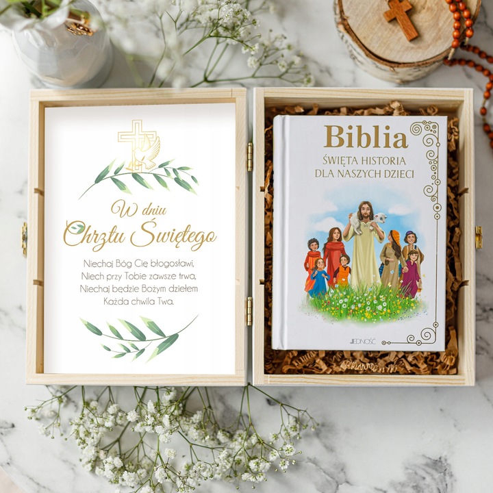 BIBLIA NA KOMUNIĘ PREZENT NA CHRZEST PISMO ŚWIĘTE NA KOMUNIĘ PAMIĄTKA