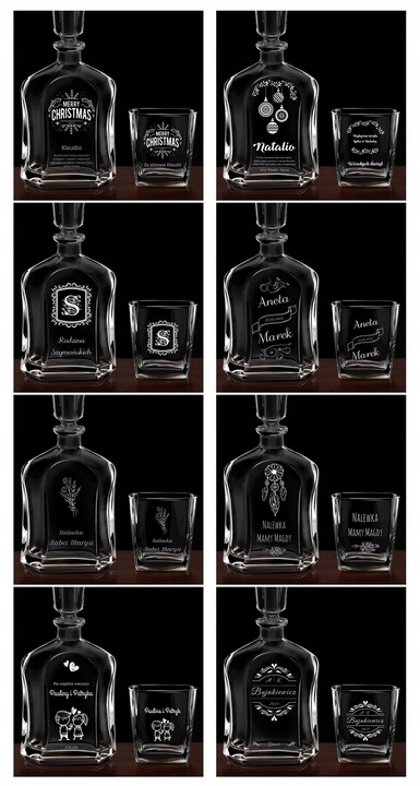 Karafka z Grawerem ze Szklankami Prezent dla Faceta Niego na 50 Urodziny