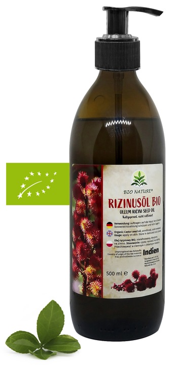 Olej rycynowy terapeutyczny 500 ml INDIE BIO, zimne tłoczenie, szkło