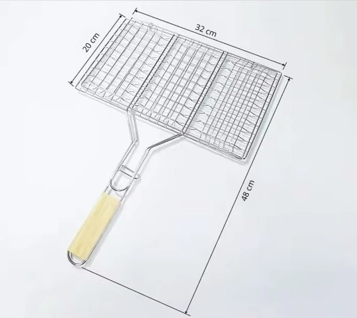 RUSZT STALOWY SIATKA DO GRILLOWANIA RYBY MIĘSA NA GRILLA BBQ 32x20cm