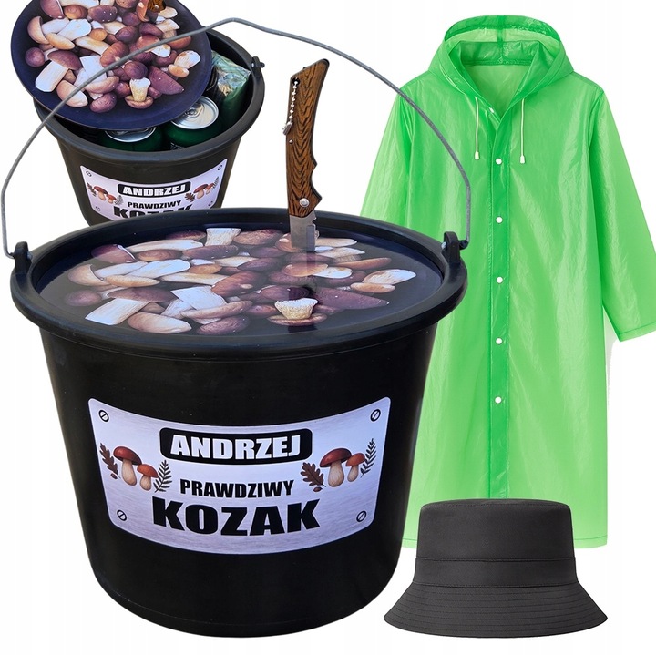 ZESTAW GRZYBIARZA Z IMIENIEM prezent dla taty dziadka mamy babci męża