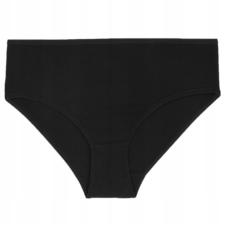 3x Majtki Bawełniane Figi Damskie Gładkie Klasyczne Czarne Proste MORAJ L