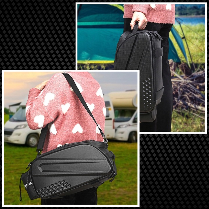 SAKWA ROWEROWA TORBA NA BAGAŻNIK ROWER ODBLASKOWA KUFER POJEMNA USZTYWNIANA