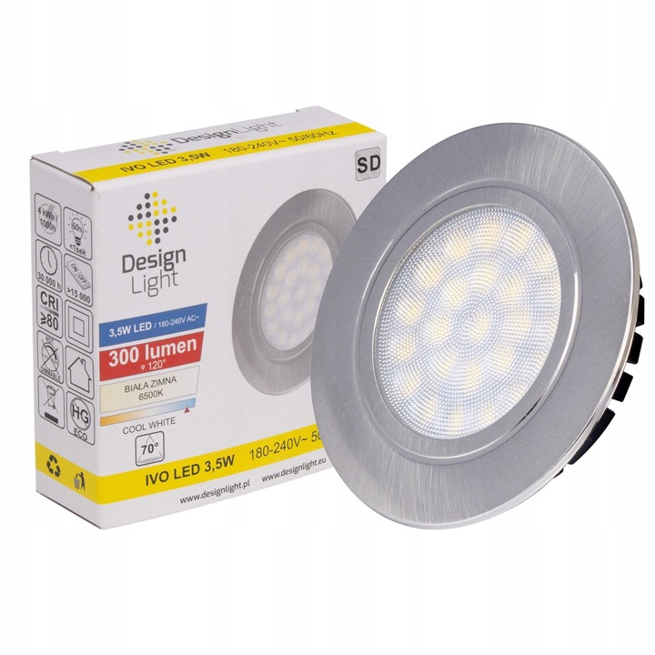 Oprawa LED IVO 230V AC 3,5W Stal Drapana barwa neutralna