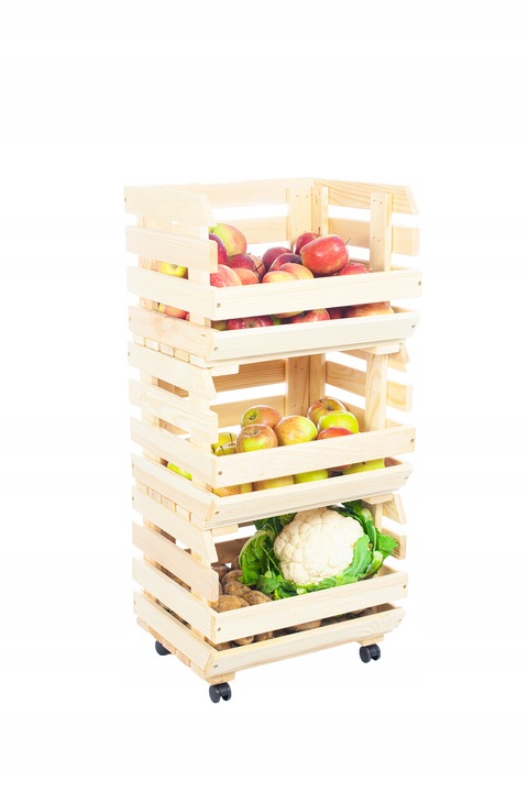 Skrzynki skrzynka pojemnik na warzywa owoce 4 kółka regał PRODUCENT