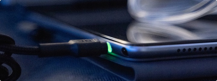 Kabel USB do USB-C Typ C 2m GC Ray z podświetleniem LED Quick Charge 3.0