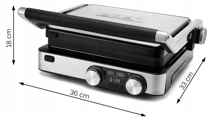 Grill elektryczny Kontaktowy Yoer 2000W +Programator czasu i Temperatury