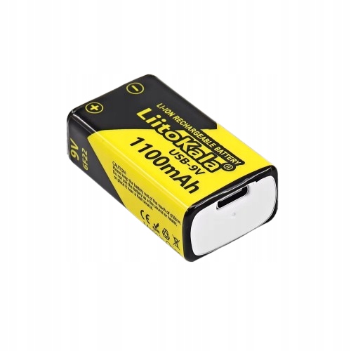 Akumulator Bateria LiitoKala 6F22 USB 9V 1100mAh Li-ion z USB typu C