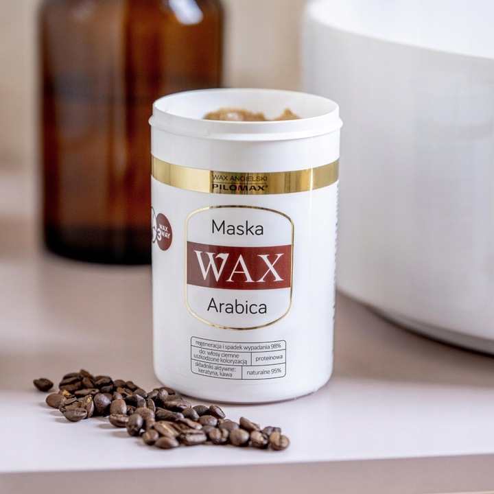 Maska do włosów farbowanych ciemnych i na skórę głowy, Wax Arabica 480ml