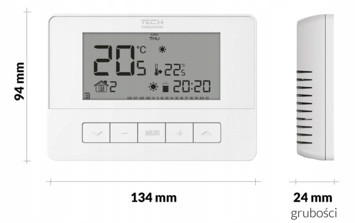 STEROWNIK REGULATOR TERMOSTAT POKOJOWY T-4.2 BEZPRZEWODOWY TYGODNIOWY TECH