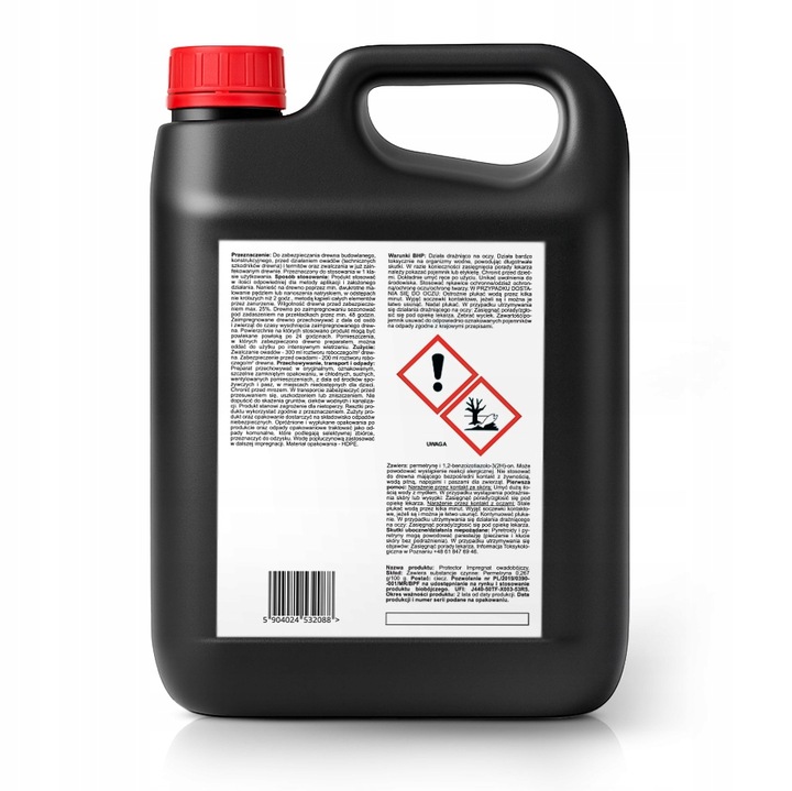 STRONG NA SZKODNIKI DREWNA KORNIKI SPUSZCZELE KOŁATKI PERMETRYNA 4,5L