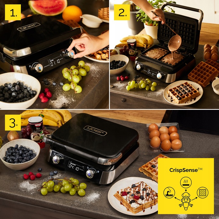 Gofrownica Yoer 2 duże gofry +5 automatycznych prog. + Regulacja