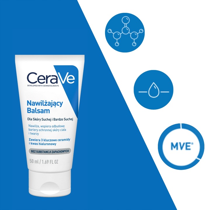 CeraVe Nawilżający balsam do ciała i twarzy, skóra sucha bardzo sucha 50ml