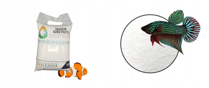 Biały, śnieżnobiały piasek do akwarium PREMIUM