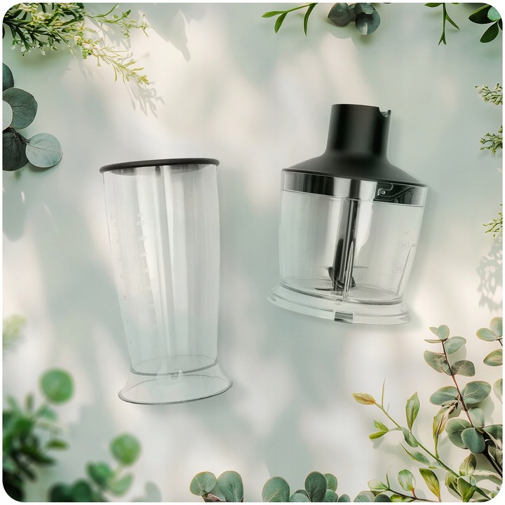 Blender ręczny 1500W czarny Berdsen tytanowe ostrza wielofunkcyjny 5w1