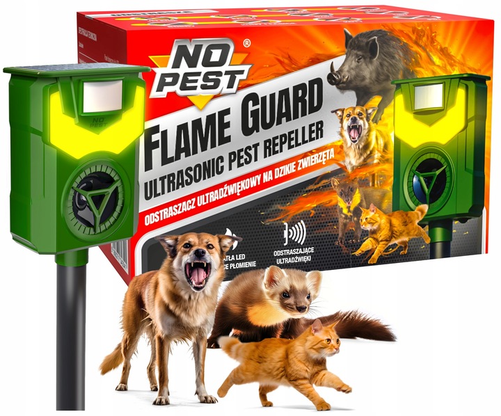 ULTRADŹWIĘKOWY ODSTRASZACZ PSÓW KOTÓW KUN LISÓW DZIKÓW SAREN JELENI NO