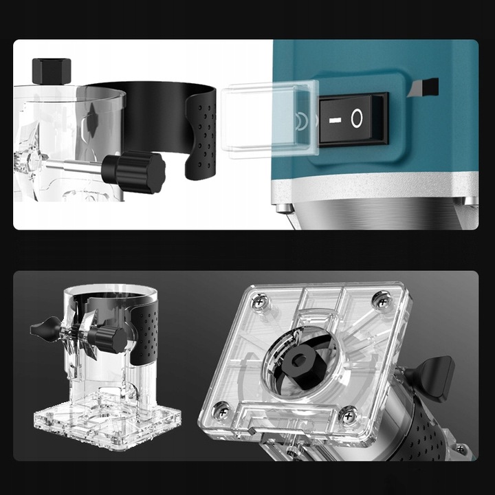 Frezarka górnowrzecionowa 800 W,metalowy korpus,niebieskie