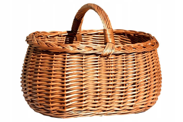 Duży wiklinowy KOSZ na grzyby zakupy KOSZYK piknik