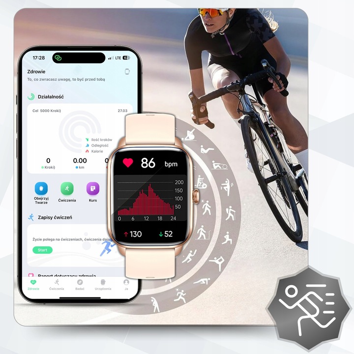 SMARTWATCH DAMSKI ZEGAREK PL MENU POWIADOMIENIA ROZMOWY SMART WATCH