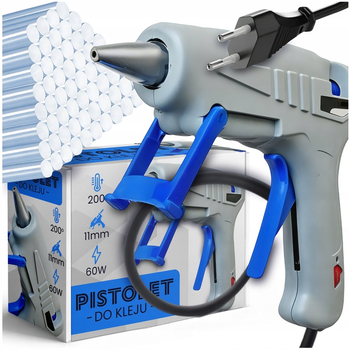 PISTOLET DO KLEJU NA GORĄCO DO KLEJENIA KLEJARKA MOCNY 60W + 60X KLEJ