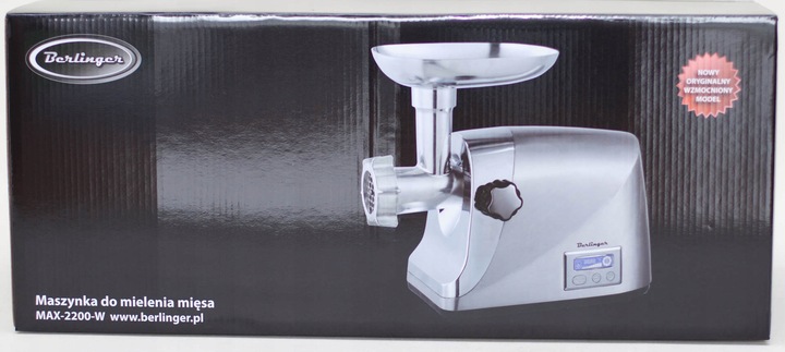 Maszynka do mięsa BERLINGER 2200W metalowa obudowa z regulacją obrotów