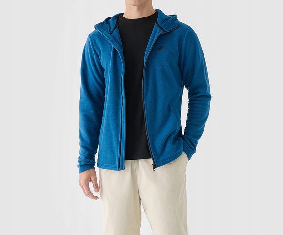 4F POLAR BLUZA POLAROWA Z KAPTUREM ROZPINANA NIEBIESKA M290 r. M