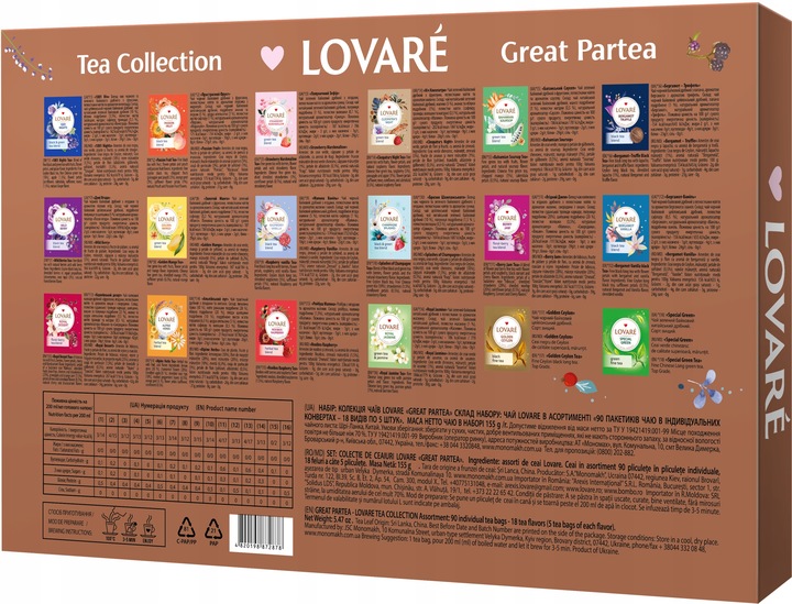 Zestaw Herbat Lovare Great Partea Winter Collection Kolekcja 18 smak 90 tor