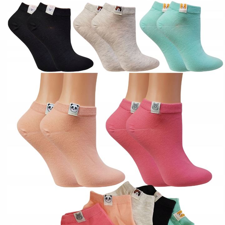 5 PAR SKARPETY DAMSKIE BAWEŁNA STOPKI BAWEŁNIANE