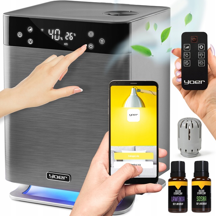 5w1 Nawilżacz powietrza Oczyszcza Jonizator Yoer AUTOMATYCZNY +Aromaterapia