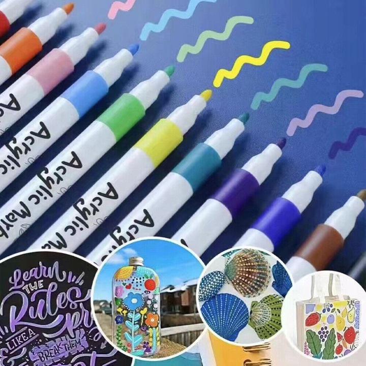 FLAMASTRY PISAKI AKRYLOWE DO RÓŻNYCH POWIERZCHNI 24 szt